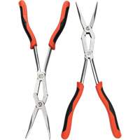 X2 Straight and Bent Long Nose Dual Material Plier Set, 2 Pieces Action Paper
