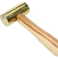 Brass Hammer with Hickory Handle, 1 lbs Head Weight, 11" L Action Paper