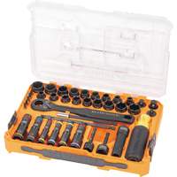 KNECT Complete Impact Pass Through & Flip Socket Set, 39 Pcs, Impact Action Paper
