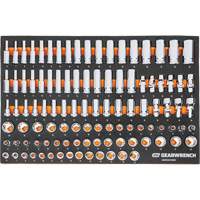 MEGAMOD Metric Mechanics Tool Set in Modular Foam Trays with Rolling Cabinet, 358 Pieces Action Paper
