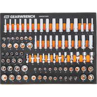 MEGAMOD Metric Mechanics Tool Set in Modular Foam Trays with Rolling Cabinet, 358 Pieces Action Paper