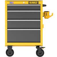 Heavy-Duty Rolling Tool Chest, 4 Drawers, 26" W x Yellow Action Paper
