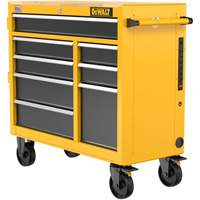 Heavy-Duty Mobile Workstation, 8 Drawers, 40" W x Yellow Action Paper