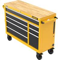 Heavy-Duty Mobile Workstation, 8 Drawers, 52" W x Yellow Action Paper