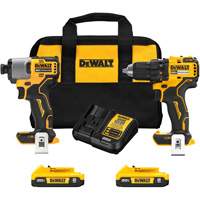 Brushless Cordless Drill/Driver & Impact Driver Combo Kit, Lithium-Ion, 20 V Action Paper