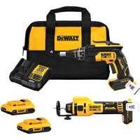XR&reg; Brushless Drywall Screwgun & Cut-Out Tool Combo Kit, Lithium-Ion, 20 V Action Paper