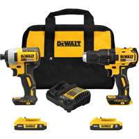 Drill & Impact Driver Combo Kit, Lithium-Ion, 20 V Action Paper