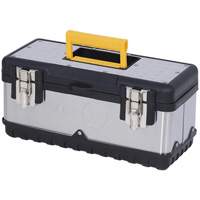 JPSTB-15 Stainless Steel Hand Tool Box, 6-1/4" D x 15" W x 7" H, Black/Silver Action Paper