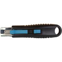 Standard-Duty Retractable Safety Knife, Stainless Steel, Rubber Handle Action Paper