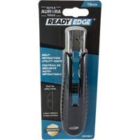 Standard-Duty Retractable Safety Knife, Stainless Steel, Rubber Handle Action Paper