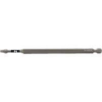 Impactech&reg; Power Bit, Square, #2 Tip, 1/4" Drive Size, 6" Length Action Paper