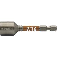 Impactech&reg; Nut Driver, 7/16" Tip, 1/4" Drive, 2-9/16" L, Magnetic Action Paper