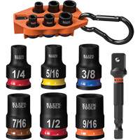 Grab-And-Go Impact Socket Set, SAE, 7 Pcs, Impact, 3/8" Drive Size Action Paper