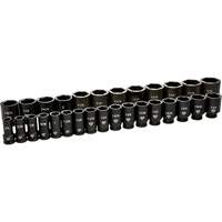Jeu de douilles SAE &agrave; 6 pans, 29 Mcx, Chocs, Prise de 3/4", Profond Action Paper