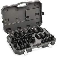 Jeu de douilles m&eacute;triques &agrave; 6 pans, 28 Mcx, Chocs, Prise de 3/4", Profond Action Paper