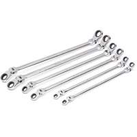90-Tooth 12 Point Metric GearBox Double Ratcheting Wrench Set, Flex Head, 6 Pieces, Metric Action Paper