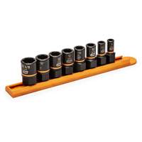 Bolt Biter Extraction Socket Set, 8 Pcs, Impact, 1/4"/3/8" Drive Size Action Paper