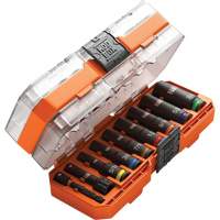 KNECT Drive Socket Set, 9 Pcs, Impact, 3/8" Drive Size, Deep Action Paper