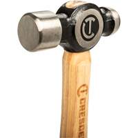 Ball Pein Hammer, 24 oz. Head Weight, Polished Face, Wood Handle Action Paper
