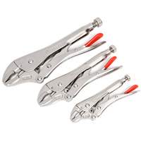 Curved Jaw Locking Pliers with Wire Cutter Set, 3 Pieces Action Paper