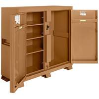 Model 111 Jobsite Cabinet with Padlock, Steel, 47.5 Cubic Feet, Tan Action Paper
