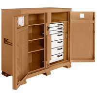Model 112 Jobsite Cabinet with Padlock, Steel, 54.9 Cubic Feet, Tan Action Paper
