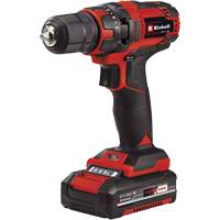 Cordless Drill/Driver Kit, Lithium-Ion, 18 V, 3/8" Chuck, 310 in-lbs Torque Action Paper