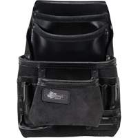 Phantom Collection Heavy-Duty Nail & Tool Bag, Leather, 10 Pockets, Black Action Paper