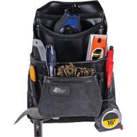 Phantom Collection Heavy-Duty Nail & Tool Bag, Leather, 10 Pockets, Black Action Paper