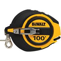 Closed Case Long Tape Measure, 100', Imperial Graduations Action Paper