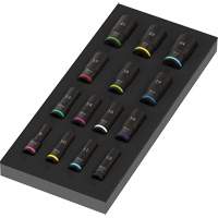 Insert en mousse pour jeu de douilles profondes Impaktor 1 Zyklop B, 15 Mcx, Chocs, Prise de 3/8", Profond Action Paper