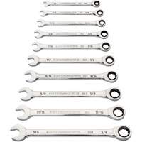 90-Tooth 12-Point Wrench Set, Ratcheting Combination, 10 Pieces, Imperial Action Paper
