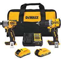 XR Brushless Cordless Premium Drill Driver Kit with 4 Ah POWERSTACK Battery and 2 Ah Battery, 20 V Action Paper