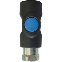 Raccord industriel rapide TOPQUIK S1, Composite en polyester/Acier inoxydable, 1/4", NPT femelle, 174 PSI Action Paper