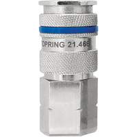 Raccord industriel rapide QUIKSILVER, Laiton nickel&eacute;, 3/8", NPT femelle, 435 PSI Action Paper