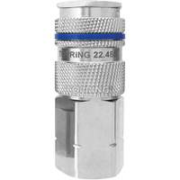 Raccord industriel rapide QUIKSILVER, Laiton nickel&eacute;, 1/2", NPT femelle, 500 psi Action Paper