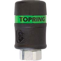 Raccord rapide TOPQUIK Ultraflo 7,8 mm, Composite en polyester, 3/8", NPT femelle, 174 PSI Action Paper