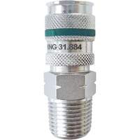 Raccord rapide QUIKSILVER Ultraflo 7,8 mm, Acier zingu&eacute;, 1/2", NPT m&acirc;le, 362 PSI Action Paper