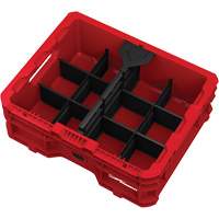 Bac &agrave; profil bas PACKOUT, 15" x 18-5/8" x 6-5/8", Noir/Rouge Action Paper
