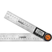 Digital Angle Locator & Ruler, 7" L, Stainless Steel, 1/32" Graduations Action Paper