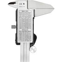 Digital Caliper, 0.0005" (0.01 mm) Resolution, 0" - 6" (0 mm - 150 mm) Range Action Paper