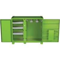Armoire de rangement d'&eacute;PI sur place, Acier, Vert lime haute visibilit&eacute; Action Paper