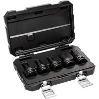 SAE Impact Bit Socket Set with Blow Mold Case, Hex, 3/4" Drive, 5 Pcs Action Paper