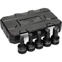 Metric Impact Bit Socket Set with Blow Mold Case, Hex, 3/4" Drive, 5 Pcs Action Paper