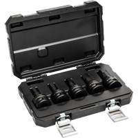 Metric Impact Bit Socket Set with Blow Mold Case, Hex, 3/4" Drive, 5 Pcs Action Paper