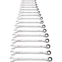 120XP Universal Spline XL SAE Wrench Set, Ratcheting Combination, 16 Pieces, Imperial Action Paper