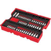 Jeu de douilles m&eacute;triques, SAE et Torx de 1/4” et 3/8” avec plateau pour tiroirs PACKOUT, 77 M Action Paper
