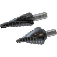 Multi-Step Drill Bit, 1/4" - 1-3/8" , 1/8" Increments, High Speed Steel Action Paper