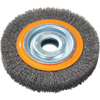 Brosse rotative, 7" dia., Fils 0,118", Arbre 1-1/4" Action Paper