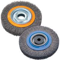 Brosse rotative, 8" dia., Fils 0,118", Arbre 1-1/4" Action Paper